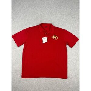 Iowa State University Cyclones Polo Shirt Mens XL Red Short Sleeve I State
